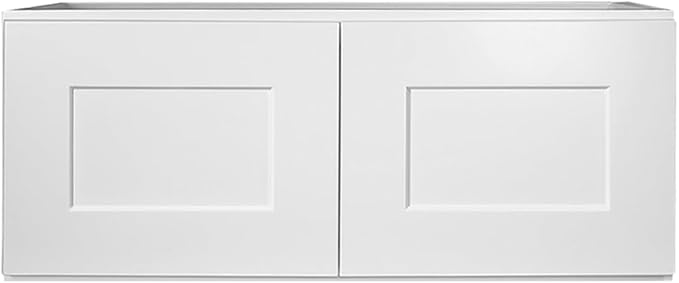 Design House Brookings Shaker Bridge Wall Kitchen Cabinet W3012, 30 W x 12 D x 12 H, Painted White, Solid Wood, Ready to Assemble, 561621