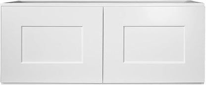 Design House Brookings Shaker Bridge Wall Kitchen Cabinet W3012, 30 W x 12 D x 12 H, Painted White, Solid Wood, Ready to Assemble, 561621