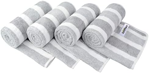 KinHwa Gray Hand Towels for Bathroom, Microfiber, 16x30 Inch, 4 Pack