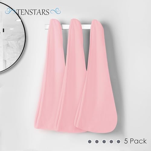 TENSTARS Hair Towel Wrap for All Hair Types, 5 Pack Microfiber Turban