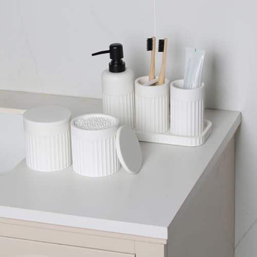INIUNIK Bathroom Accessory Set, 6 Pieces, White