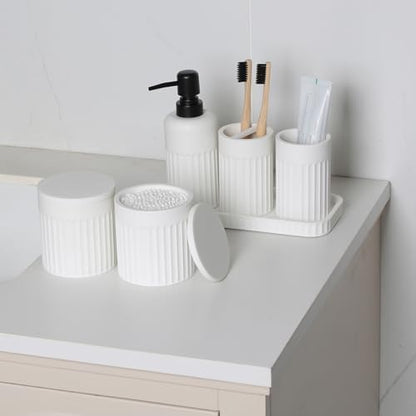 INIUNIK Bathroom Accessory Set, 6 Pieces, White