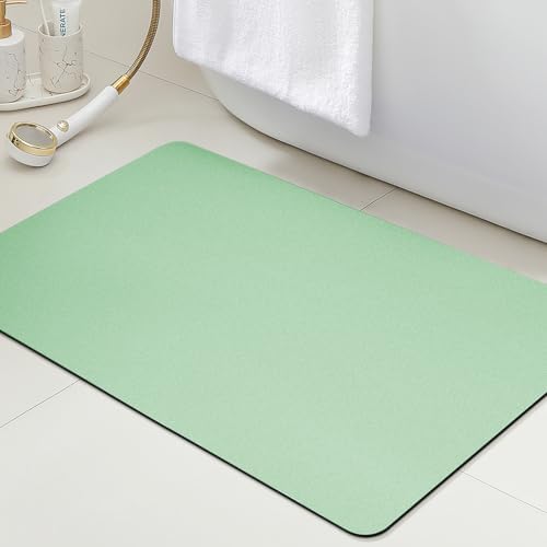 ACCUMTEK Non Slip Bath Mat, Thin Bathroom Rugs Fit Under Door, Quick Dry Bath Mats, Machine Washable Bath Rugs for Bathroom, Bathtub & Kitchen, Bathtub, Sage Green/Solid/36 x24