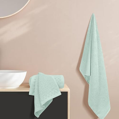 MyOwn Ultra Soft 3 Pack Cotton Towel Set, Contains a Bath Towels 28x55 inch, a Hand Towels 16x24 inch & a Wash Coths 12x12 inch, Ideal Everyday use, Compact & Lightweight - Sea Green