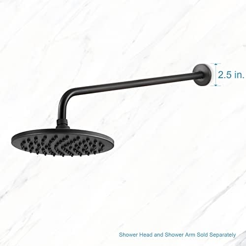 OFFO Shower Arm with Flange, 24 in Oil Rubbed Bronze Wall Mount Replacement Angle Shower Head Arm Wall-Mounted For Fixed Shower Head & Handheld Showerhead
