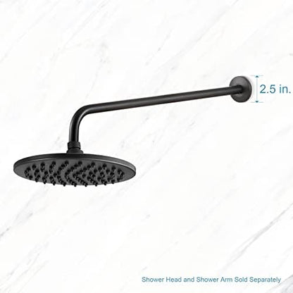 OFFO Shower Arm with Flange, 24 in Oil Rubbed Bronze Wall Mount Replacement Angle Shower Head Arm Wall-Mounted For Fixed Shower Head & Handheld Showerhead