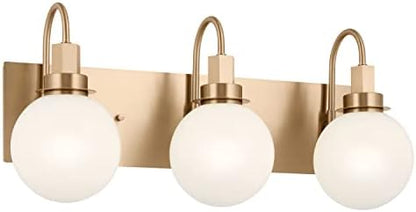 Kichler Hex Vanity Light, 22.75 Inch 3-Light Modern Vanity Light in Champagne Bronze with Opal Glass Shades for Bathroom and Powder Room, (22.75" L x 7.5" W x 10.25" H), 55151CPZ