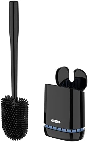 MR.SIGA Toilet Bowl Brush and Holder, Wall Mounted Toilet Brush, Black
