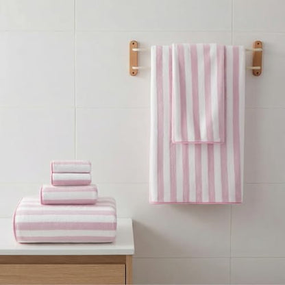 REDKISS Ultra Soft Bath Towel Set 6-Piece 35"x70" | 100% Microfiber, Highly Absorbent | Quick Dry Towels for Bathroom, Spa, Gym | 2 Bath, 2 Hand, 2 Washcloths | Pink