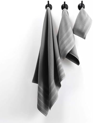 Hearth & Harbor Bath Towels for Bathroom - 100% Ring Spun Cotton Luxury Bathroom Towels - Soft & Highly Absorbent Bath Towels Set, 6 Piece Set, Gray