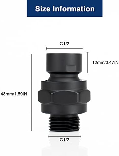 NearMoon Shower Head Swivel Ball Adapter - Solid Brass Shower Connector Ball Joint Adjustable Universal Shower Arm Extension Component (Matte Black)