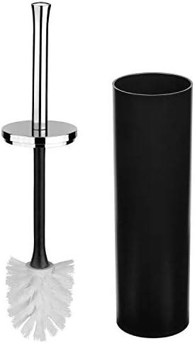Bathroom Accessories Set 6 Piece - Trash Can, Toothbrush Holder, Toothbrush Cup, Soap Dispenser, Soap Dish, Toilet Brush Holder - Modern Bathroom Decor Set (Black)