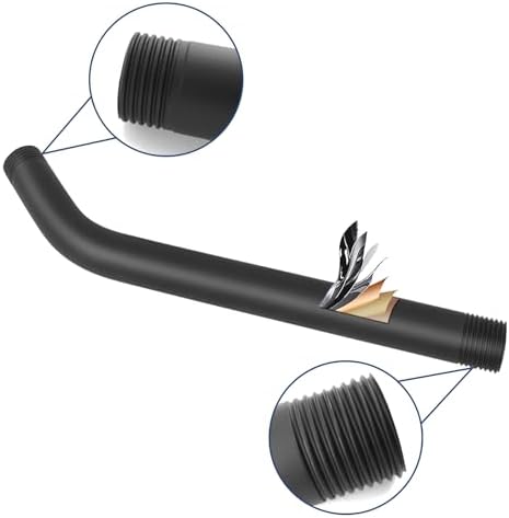 NearMoon Shower Arm with Flange, Made of 304 Stainless Steel Shower Extension Extender Pipe, Wall-Mounted for Fixed Bathroom Showerhead, Never Rust (12 Inch, Matte Black)