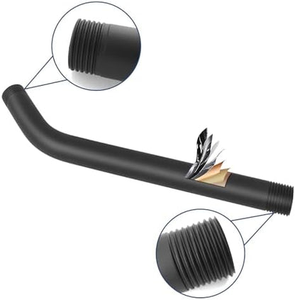 NearMoon Shower Arm with Flange, Made of 304 Stainless Steel Shower Extension Extender Pipe, Wall-Mounted for Fixed Bathroom Showerhead, Never Rust (12 Inch, Matte Black)