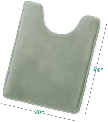 Clara Clark Bathroom Rugs, Velvet Memory Foam Bath Mat, Non-Slip Bath Rugs, Machine Wash, Dries Quickly, Ultra Soft Plush Bath Mats for Bathroom, 20 x 24, Ice Green