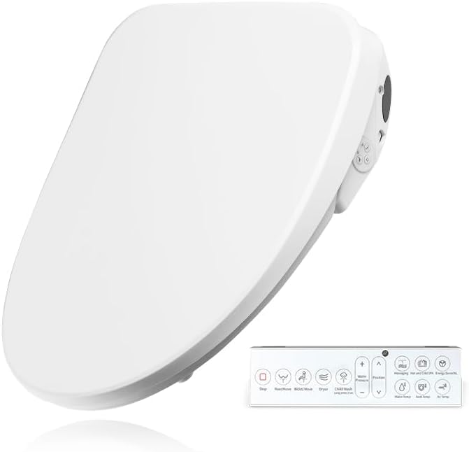 X3 Bidet Toilet Seat, Elongated Smart Toilet Seat with Air Dryer, Bidet Attachment for Toilet Warm Water with Soft Close, Electric Heated Bidet Seat with Self Cleaning Nozzel