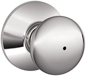 Schlage F40 PLY 625 Plymouth Door Knob, Bed & Bath Privacy Lock, Bright Chrome