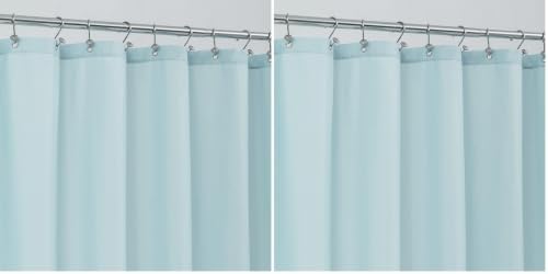 ALYVIA SPRING Waterproof Fabric Shower Curtain Liner, Washable Cloth Shower Curtain for Bathroom - Standard Size 72x72, Blue (Pack of 2)