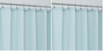 ALYVIA SPRING Waterproof Fabric Shower Curtain Liner, Washable Cloth Shower Curtain for Bathroom - Standard Size 72x72, Blue (Pack of 2)