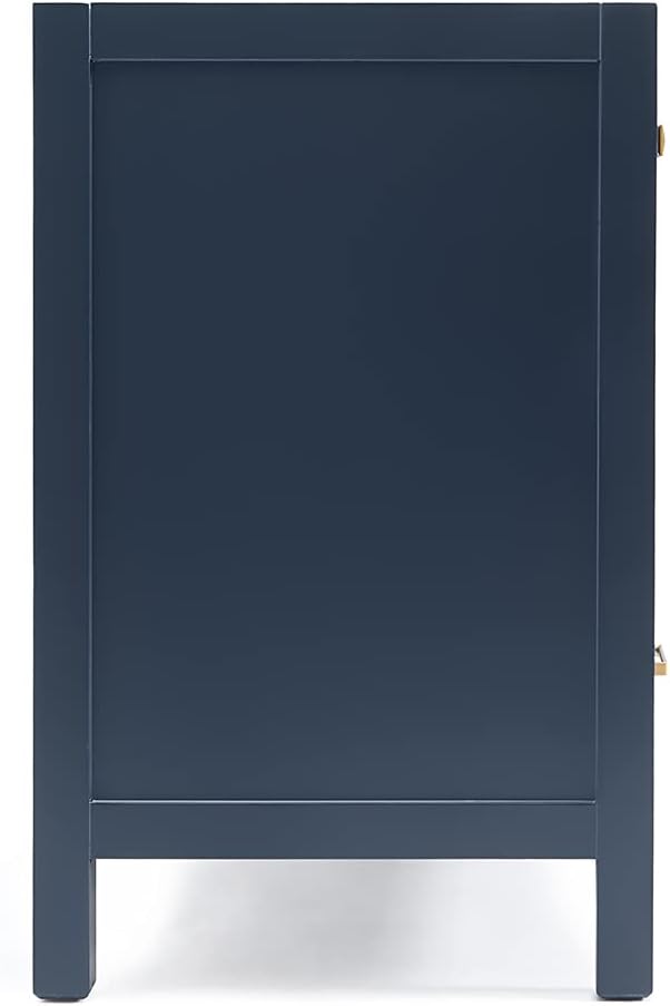 ARIEL Cambridge 60-inch Bathroom Vanity Base Cabinet,Solid Wood, 4 Soft Closing Doors, 6 Dovetail Drawers, Midnight Blue