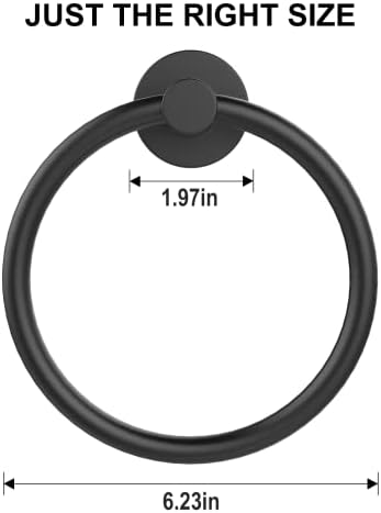 SetSail Towel Holder for Bathroom Wall Matte Black Towel Ring