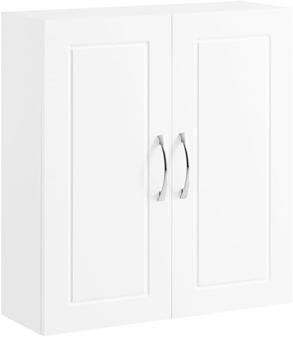 SoBuy Over Toilet Wall Mount Medicine Cabinet, Wall Size, White | Narrow Wall Mounted Over-Toilet Cabinet With Adjustable Shelves, Compact Storage For Kitchen & Bathroom, FRG231-T-W