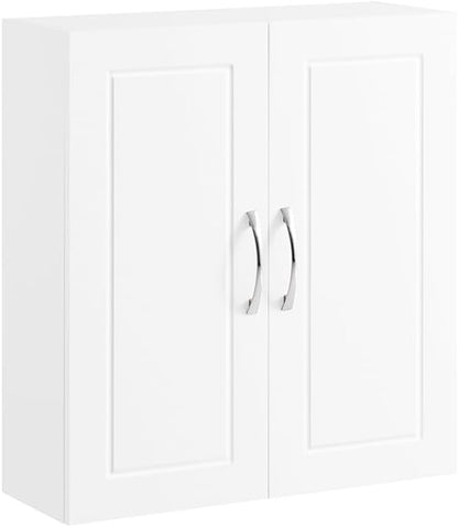 SoBuy Over Toilet Wall Mount Medicine Cabinet, Wall Size, White | Narrow Wall Mounted Over-Toilet Cabinet With Adjustable Shelves, Compact Storage For Kitchen & Bathroom, FRG231-T-W