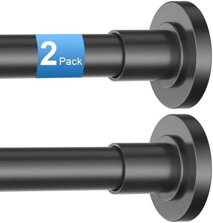 CorkLatta 2 Pack Heavy Duty Black Shower Curtain Rod 31 to 80 Inch