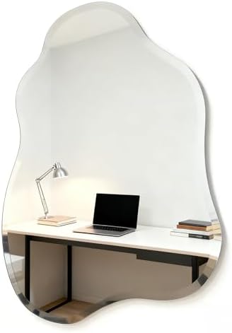 Cloud Shaped Frameless Wall Mirror,20x28 Inch,Beveled Edge Vanity Mirror