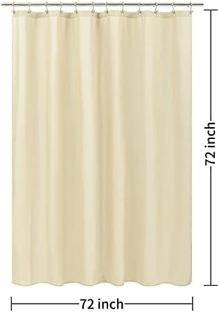 ALYVIA SPRING Cream Fabric Shower Curtain Liner Waterproof - Soft & Light-Weight Cloth Shower Liner with 3 Magnets, Hotel Quality & Machine Washable - Standard Size 72x72, Cream (Pack of 2)