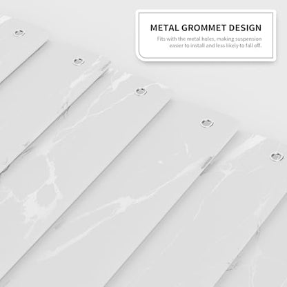 Premium White Marble Pattern Shower Curtain - Durable Water-Resistant Fabric Bath Curtain, 72x72 Inches with Rust-Proof Hooks, Stylish Decor for Nordic/Ins-Style Bathrooms