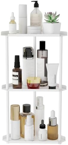 Jesginboo 3 Tier Bathroom Counter Organizer, Vanity Organizer Corner Shelf