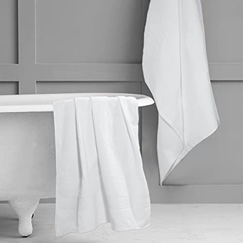 Belizzi Home Premium Cotton Oversized 2 Pack Bath Sheet 35x70-100% Pure Cotton - Ideal for Everyday use - Ultra Soft & Highly Absorbent - Machine Washable - White