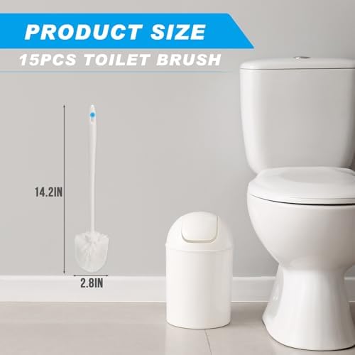 Tioncy 15 Pcs 14.2 Inch Toilet Brushes for Bathroom Bowl Scrubber