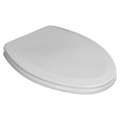 Centoco Elongated Toilet Seat, Heavy-Duty Wood Core with Plastic Scratch-Resistant Finish, Made in the USA, 900-001, White