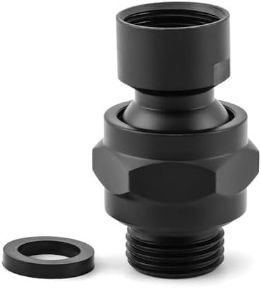 Shower Head Swivel Adapter, Adjustable Pivot Ball To Adjust Showerhead Angle, Universal All Metal Shower Arm Extension Connector, Showering Components(COLOR:Matte Black)