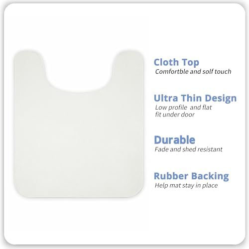 Bosap Toilet Rugs U Shaped Bathroom Rug,Machine Washable Non Slip Quick Dry Super Absorbent Ultra Thin Toilet Mats for Bathroom Toilet.Cream,1'8"x2'(20x24inch)