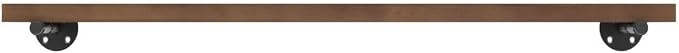 TEN49 Real Wood Rustic Floating Shelves Wall - 48 Wide Small Wooden Industrial Pipe Shelving - Farmhouse Pipe Wall Shelves Furniture Bathroom Decor Art Shelf Kitchen - Dark Espresso Color - Set of 2