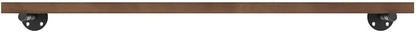 TEN49 Real Wood Rustic Floating Shelves Wall - 48 Wide Small Wooden Industrial Pipe Shelving - Farmhouse Pipe Wall Shelves Furniture Bathroom Decor Art Shelf Kitchen - Dark Espresso Color - Set of 2