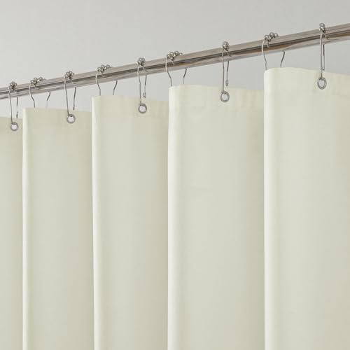 1 Pack Water-Repellent Fabric Shower Curtain Liner, 72x84 Cream