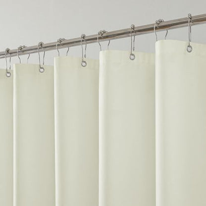 1 Pack Water-Repellent Fabric Shower Curtain Liner, 72x84 Cream