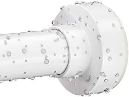 White Shower Curtain Rod 34-82 Inch(2.8-6.8ft) Adjustable Shower Rod