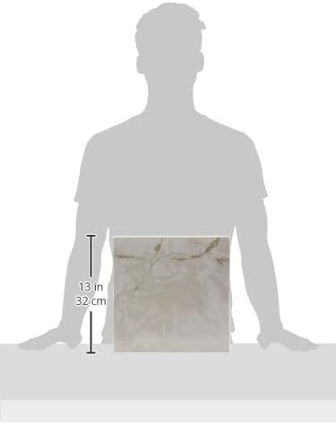 Nexus Self Adhesive 12-Inch Vinyl Floor Tiles, 20 Tiles - 12" x 12", Classic White w/Grey Veins Pattern - Peel & Stick, DIY Flooring for Kitchen, Dining Room, Bedrooms & Bathrooms by Achim Home Decor