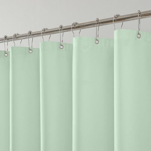 1 Pack Water-Repellent Fabric Shower Curtain Liner, 72x72 MintGreen
