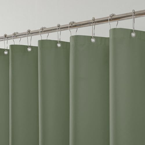1 Pack Water-Repellent Fabric Shower Curtain Liner, 72x72 SageGreen