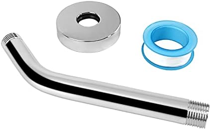 NearMoon Shower Arm with Flange, Made of 304 Stainless Steel Shower Extension Extender Pipe, Wall-Mounted for Fixed Bathroom Showerhead, Never Rust (8 Inch, Chrome Finish)