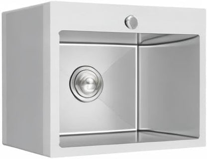 24x18 Inch Drop in Kitchen Sink 18 Gauge Stainless Steel | Single Bowl Single Hole Topmount Sink with Brushed Finish, 24"x18"x9" for Small Kitchen, Bar and RV