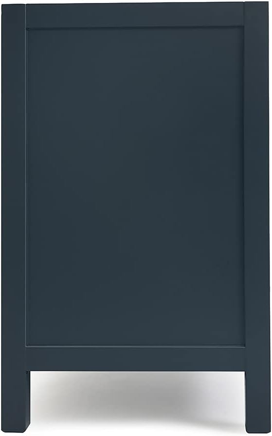 ARIEL Cambridge 36-inch Bathroom Vanity Base Cabinet,Solid Wood, 2 Soft Closing Doors, 5 Dovetail Drawers, Midnight Blue