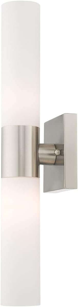Livex Lighting 10102-91 Aero 2-Light Bath Light, Brushed Nickel, 4.5''Hx18''W