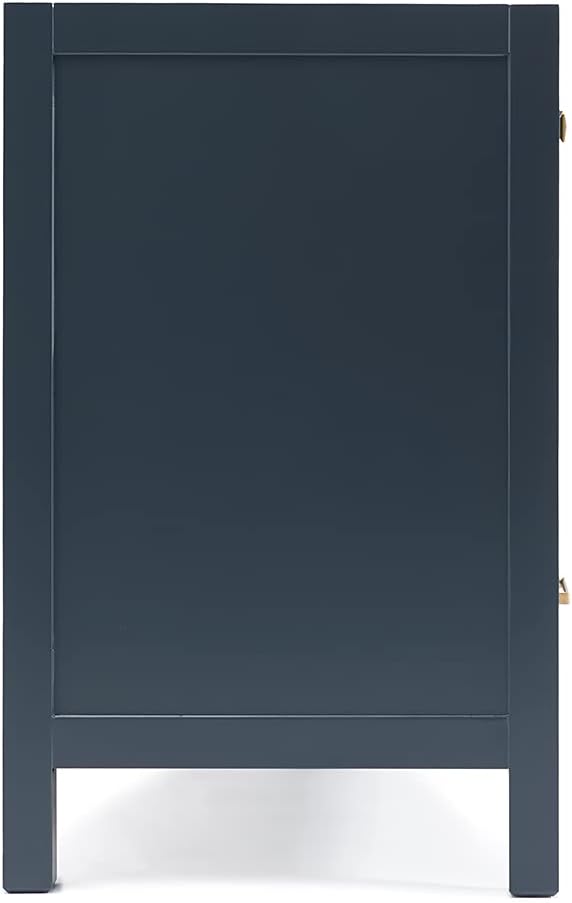 ARIEL Cambridge 72-inch Bathroom Vanity Base Cabinet,Solid Wood, 4 Soft Closing Doors, 6 Dovetail Drawers, Midnight Blue